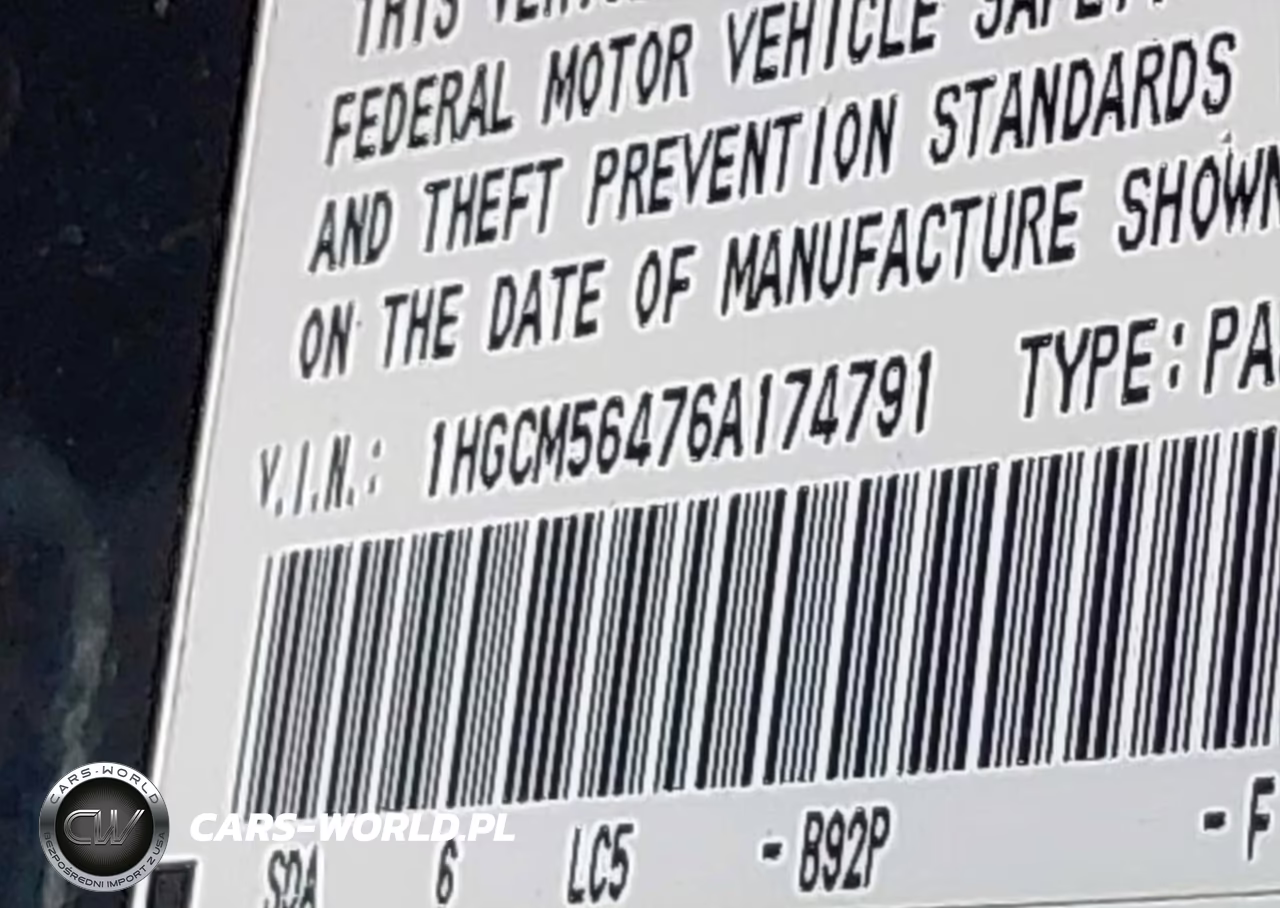 2006 Honda Accord 2.4 Lx VIN:1HGCM56476A174791 - 9