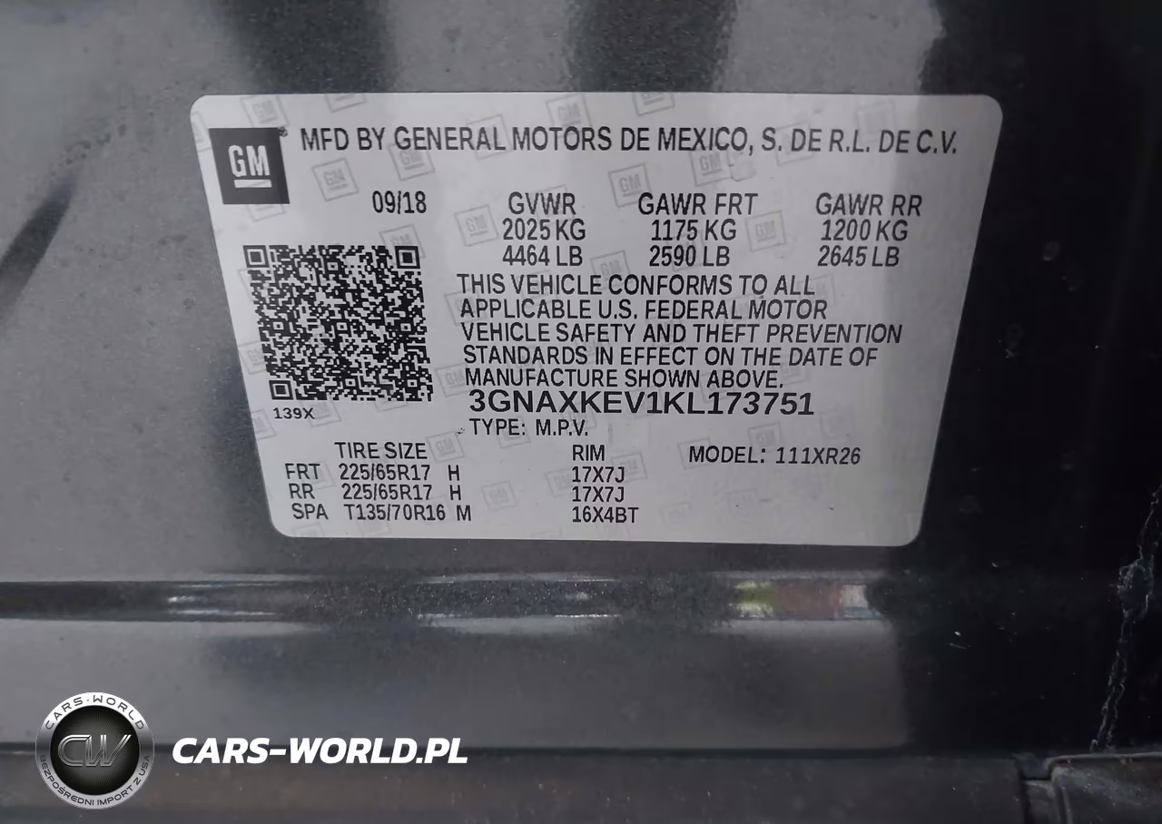 2019 Chevrolet Equinox Lt VIN:3GNAXKEV1KL173751 - 9