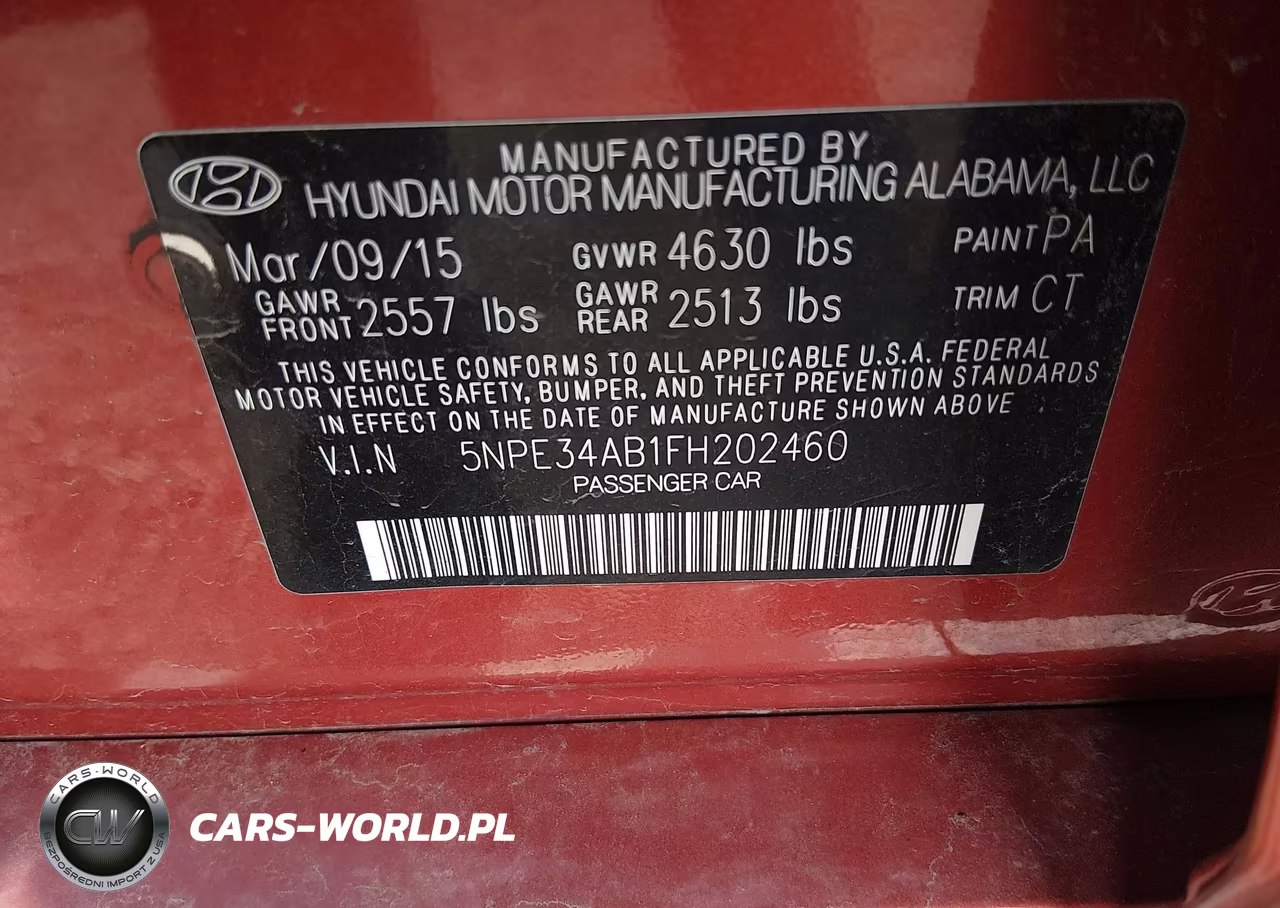2015 Hyundai Sonata Limited 2.0T VIN:5NPE34AB1FH202460 - 9