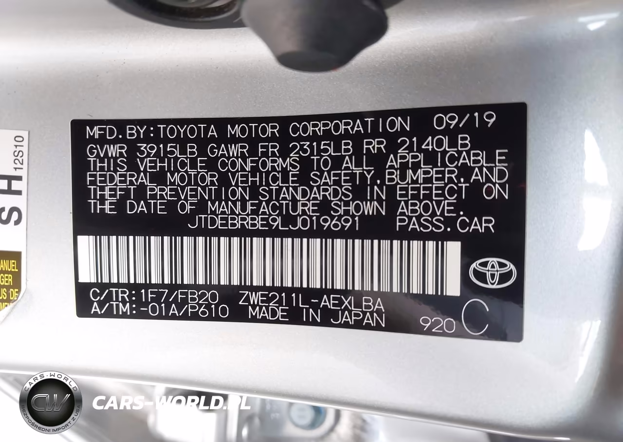 2020 Toyota Corolla Hybrid Le VIN:JTDEBRBE9LJ019691 - 9