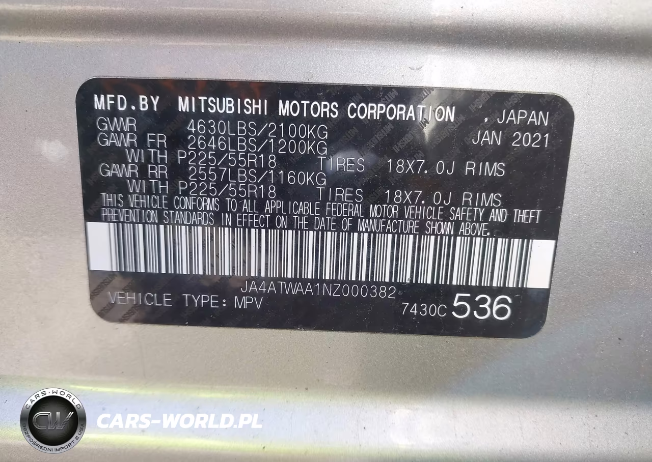 2022 Mitsubishi Eclipse Cross Se S-Awc-Se Special Edition S-Awc-Sel S-Awc-Sel Special Edition S-Awc VIN:JA4ATWAA1NZ000382 - 9