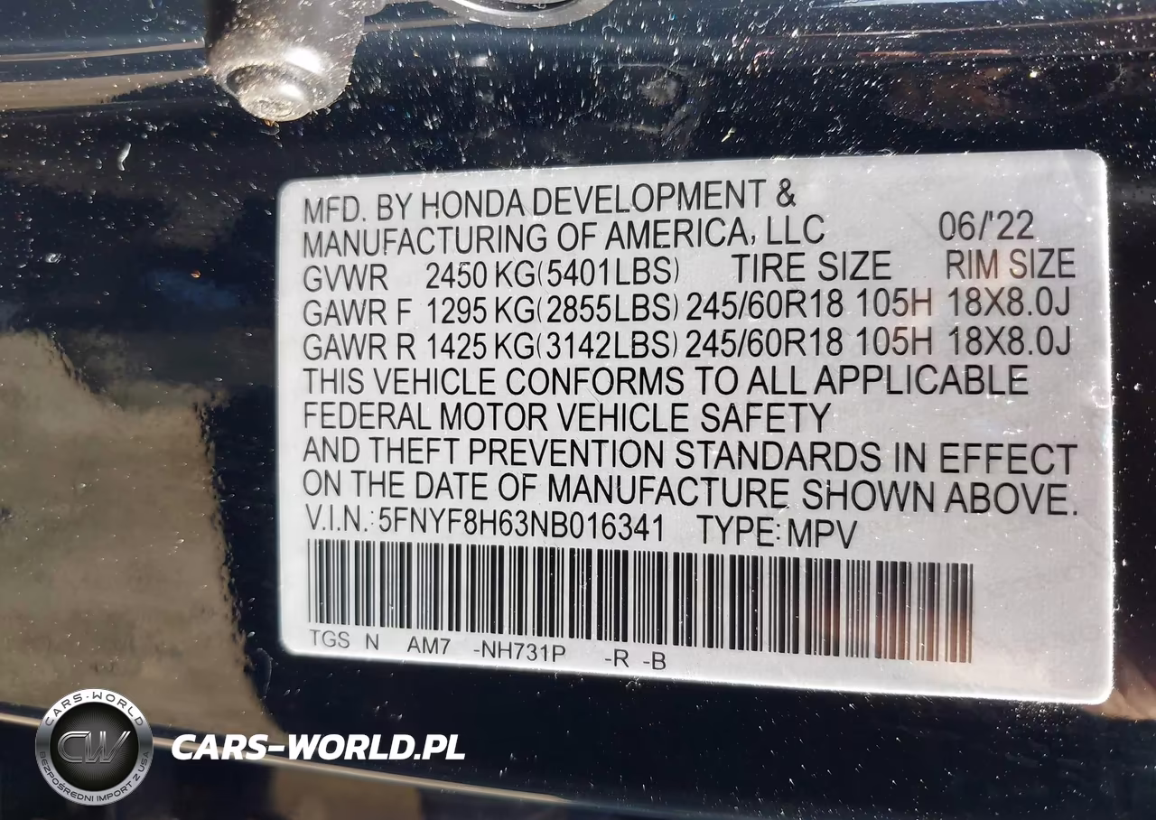 2022 Honda Passport Awd Trailsport VIN:5FNYF8H63NB016341 - 9