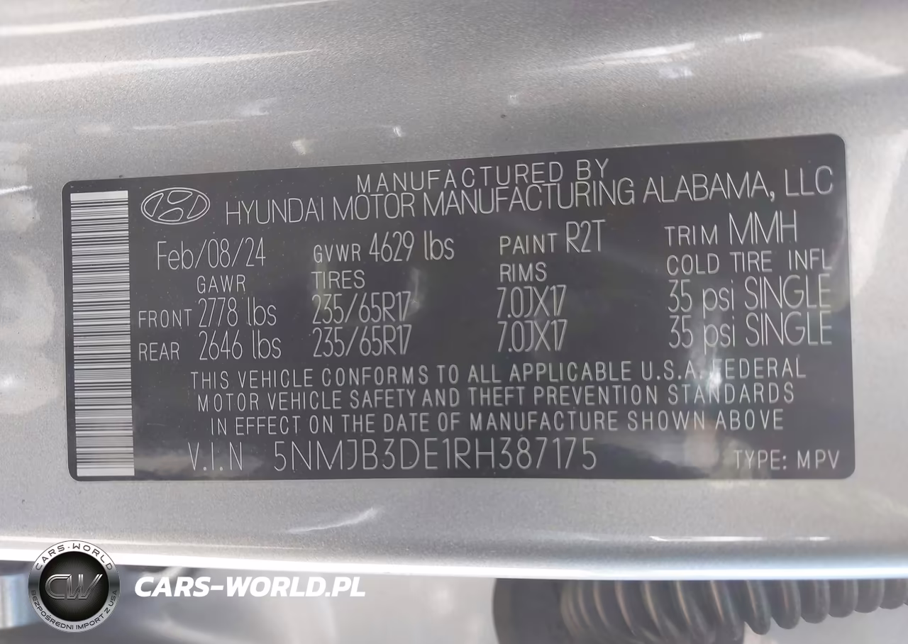 2024 Hyundai Tucson Sel VIN:5NMJB3DE1RH387175 - 9