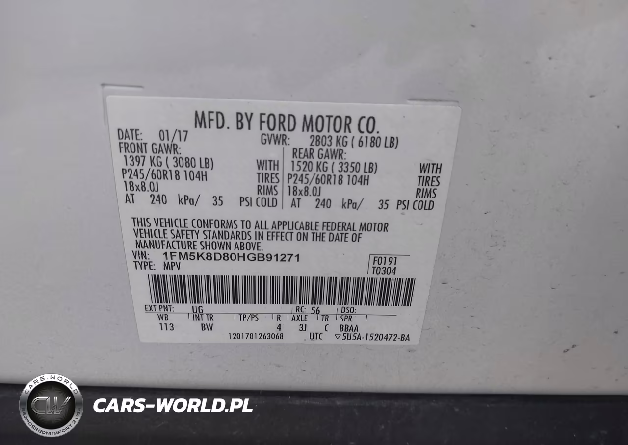 2017 Ford Explorer Xlt VIN:1FM5K8D80HGB91271 - 9