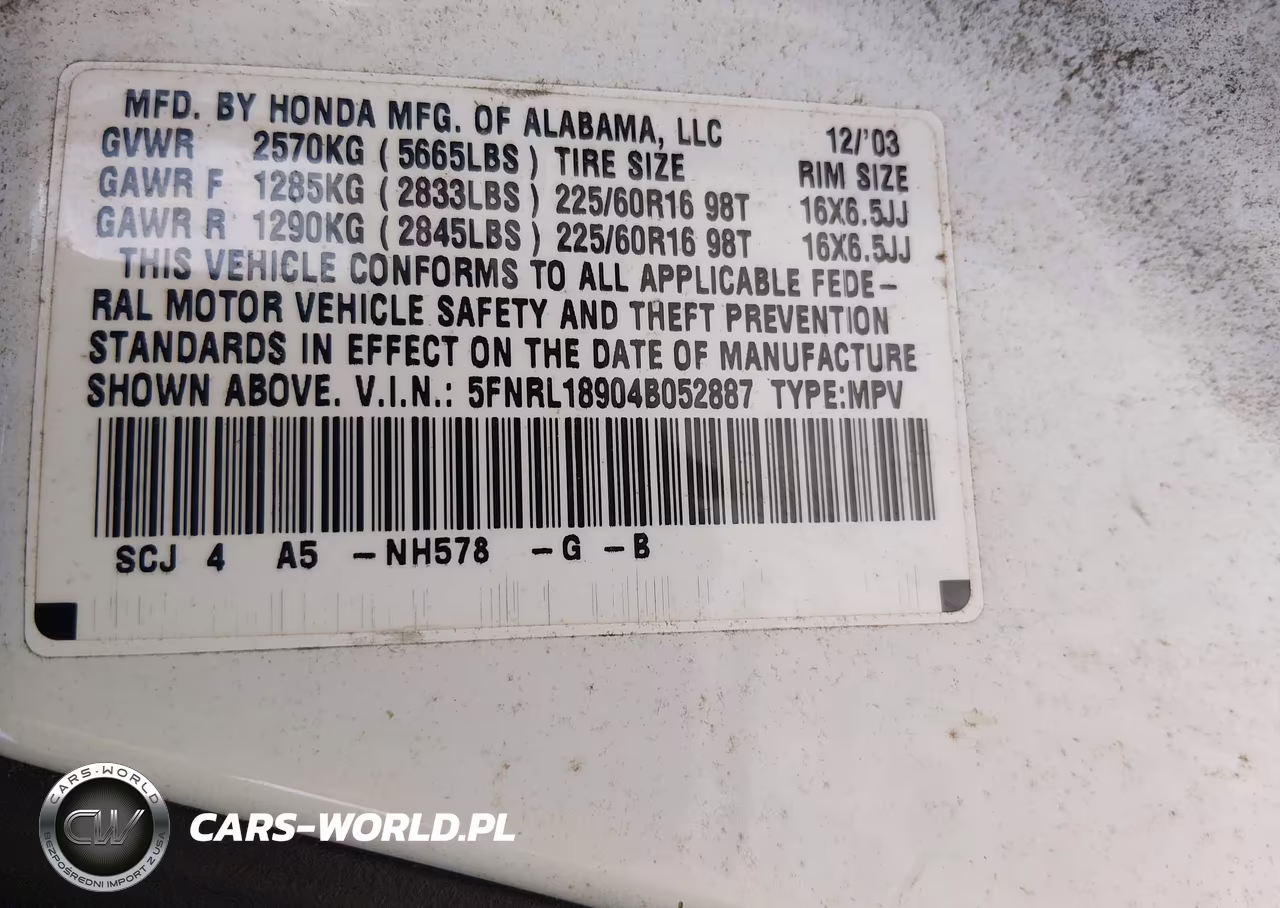 2004 Honda Odyssey Ex-L VIN:5FNRL18904B052887 - 9