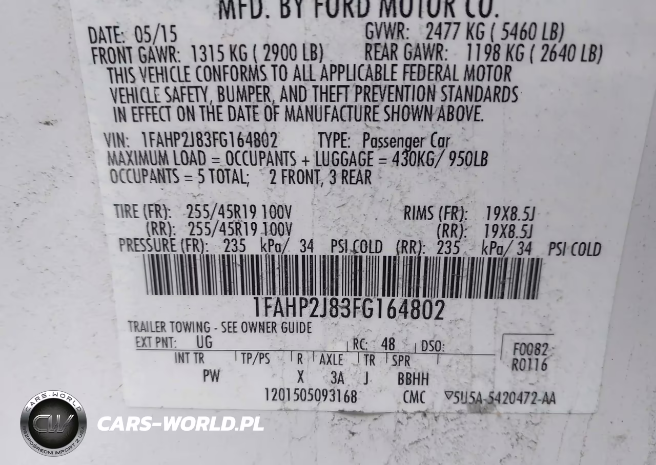 2015 Ford Taurus Limited VIN:1FAHP2J83FG164802 - 9