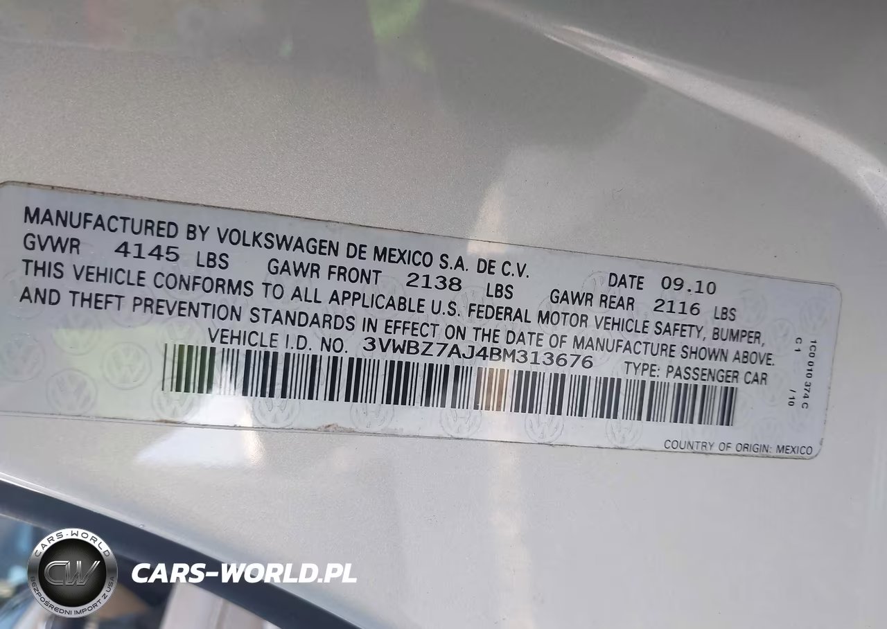 2011 Volkswagen Jetta 2.5L Se VIN:3VWBZ7AJ4BM313676 - 9