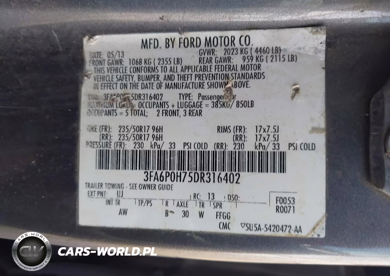2013 Ford Fusion Se VIN:3FA6P0H75DR316402 - 9