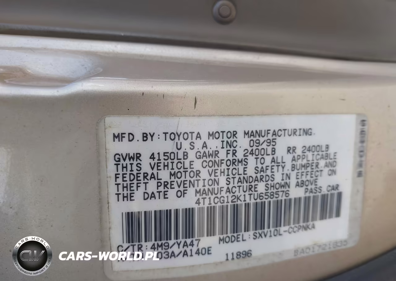 1996 Toyota Camry Dx-Le VIN:4T1CG12K1TU658576 - 9