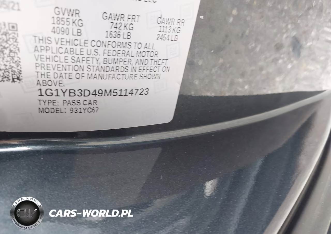 2021 Chevrolet Corvette Stingray VIN:1G1YB3D49M5114723 - 9