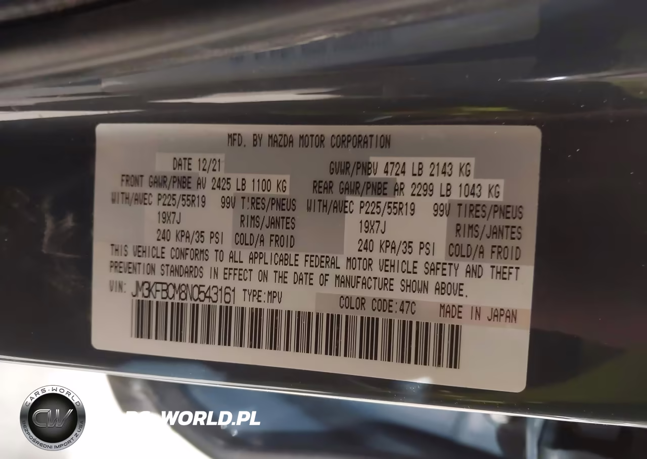 2022 Mazda Cx-5 2.5 S Carbon Edition VIN:JM3KFBCM8N0543161 - 9