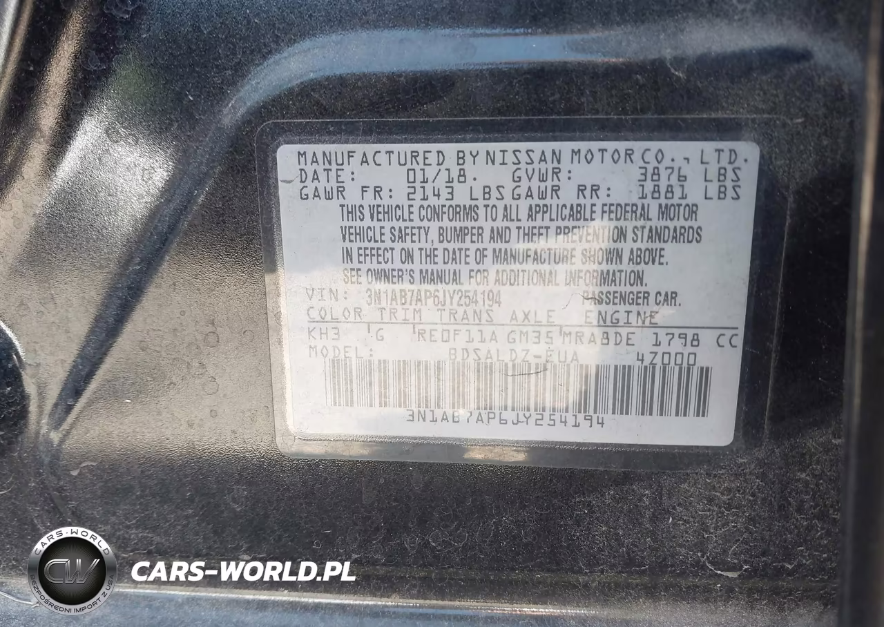 2018 Nissan Sentra Sv VIN:3N1AB7AP6JY254194 - 9
