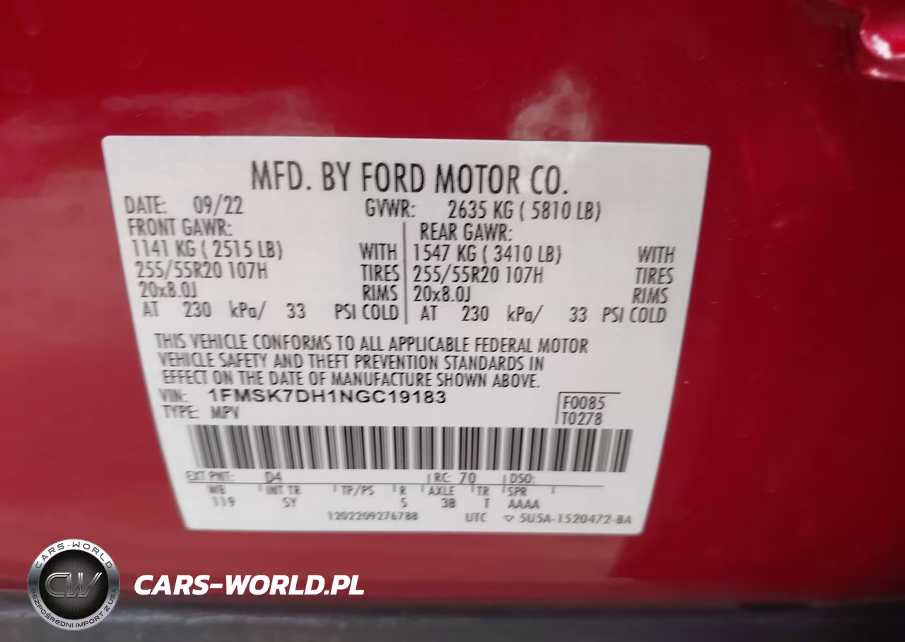2022 Ford Explorer Xlt VIN:1FMSK7DH1NGC19183 - 9