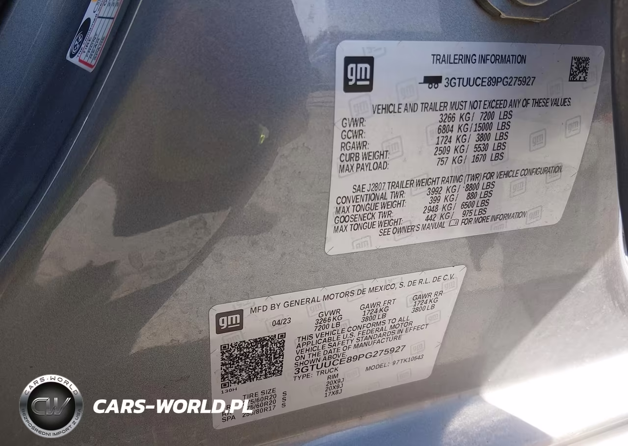 2023 GMC Sierra 1500 VIN:3GTUUCE89PG275927 - 9