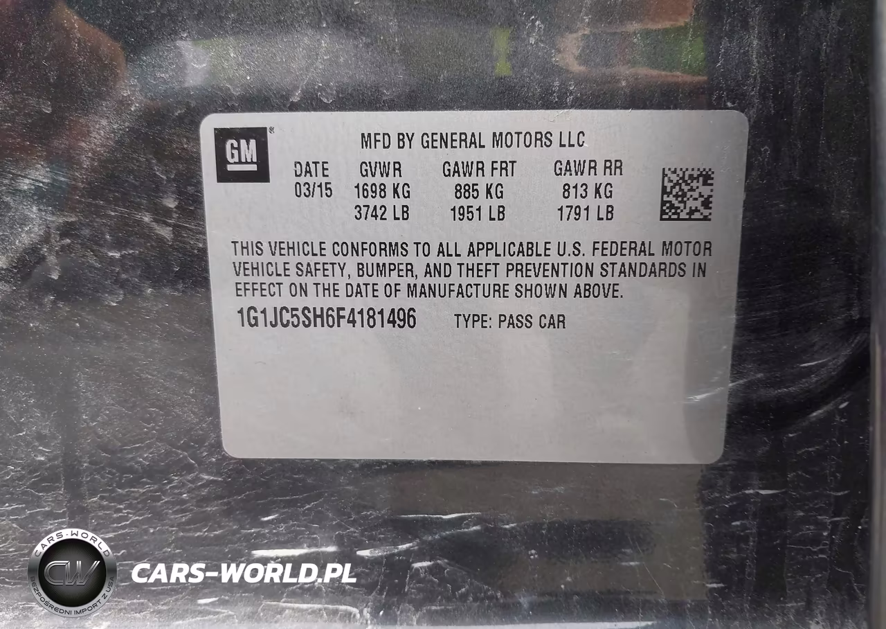 2015 Chevrolet Sonic Lt Auto VIN:1G1JC5SH6F4181496 - 9
