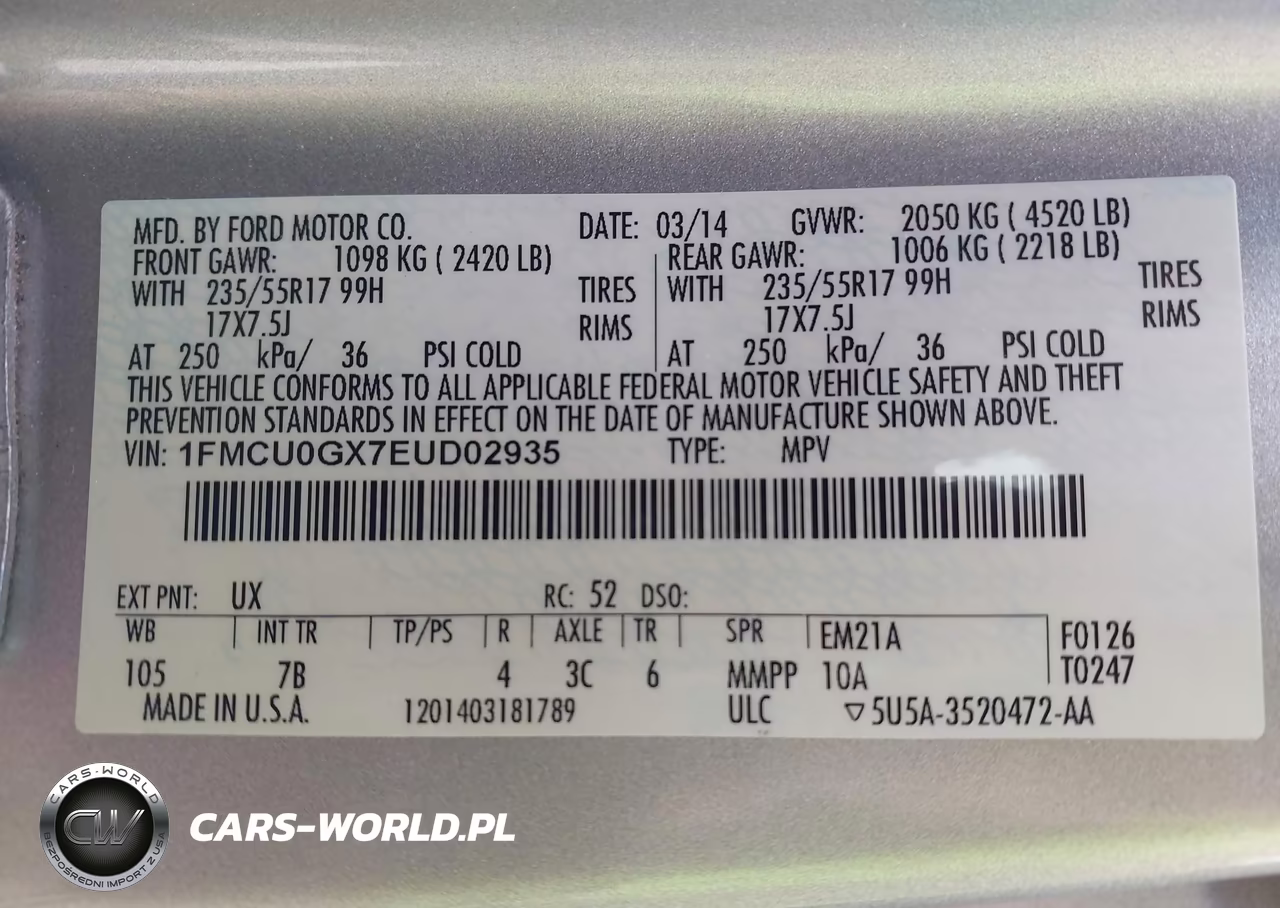 2014 Ford Escape Se VIN:1FMCU0GX7EUD02935 - 9