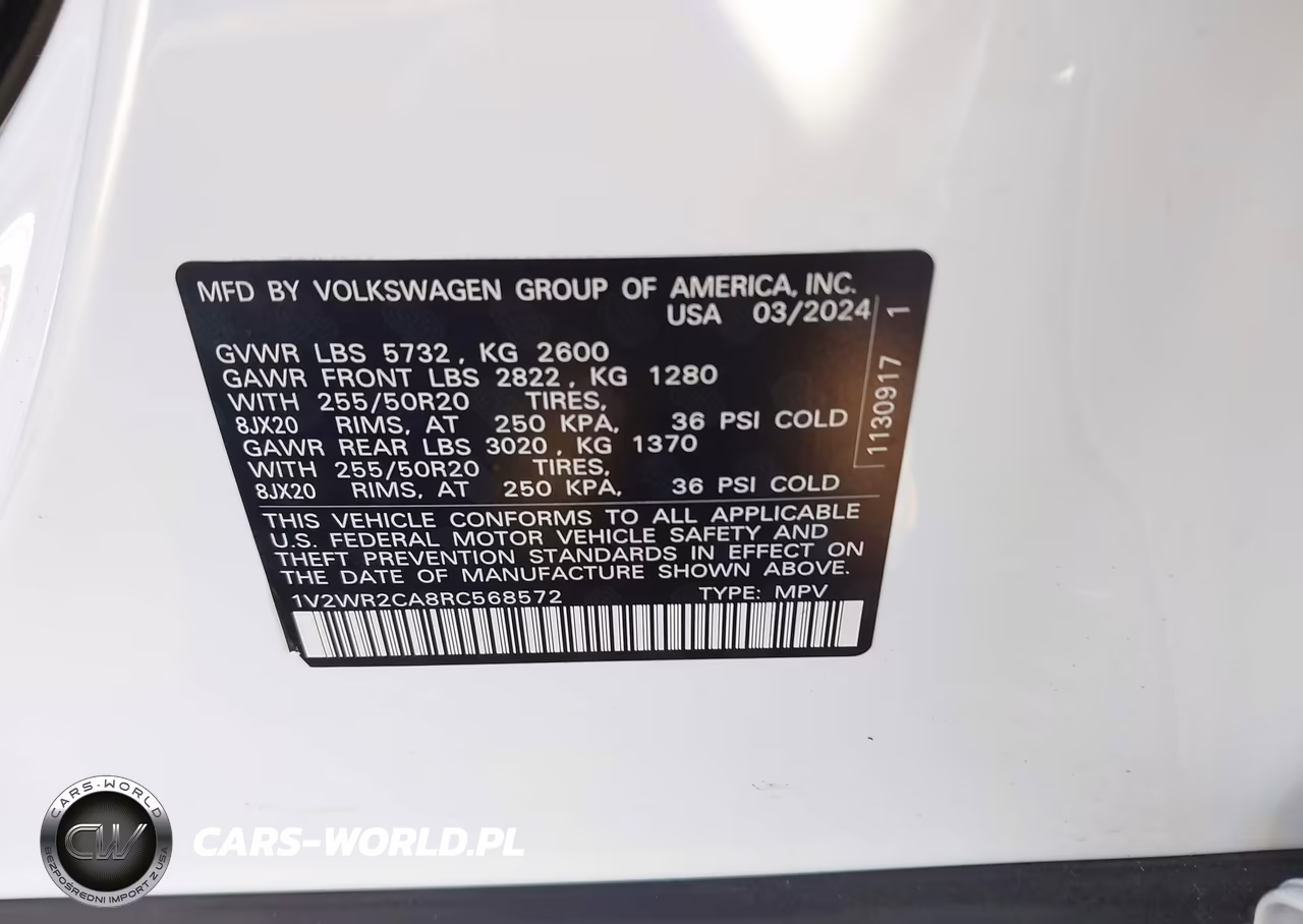 2024 Volkswagen Atlas 2.0T Se W-Technology VIN:1V2WR2CA8RC568572 - 9