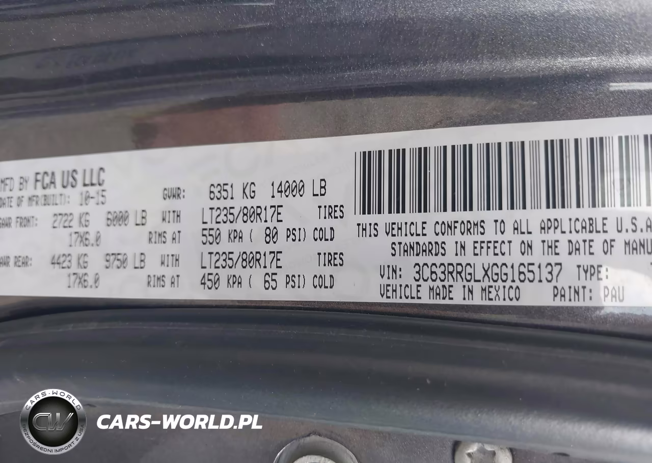 2016 Ram 3500 Tradesman VIN:3C63RRGLXGG165137 - 9
