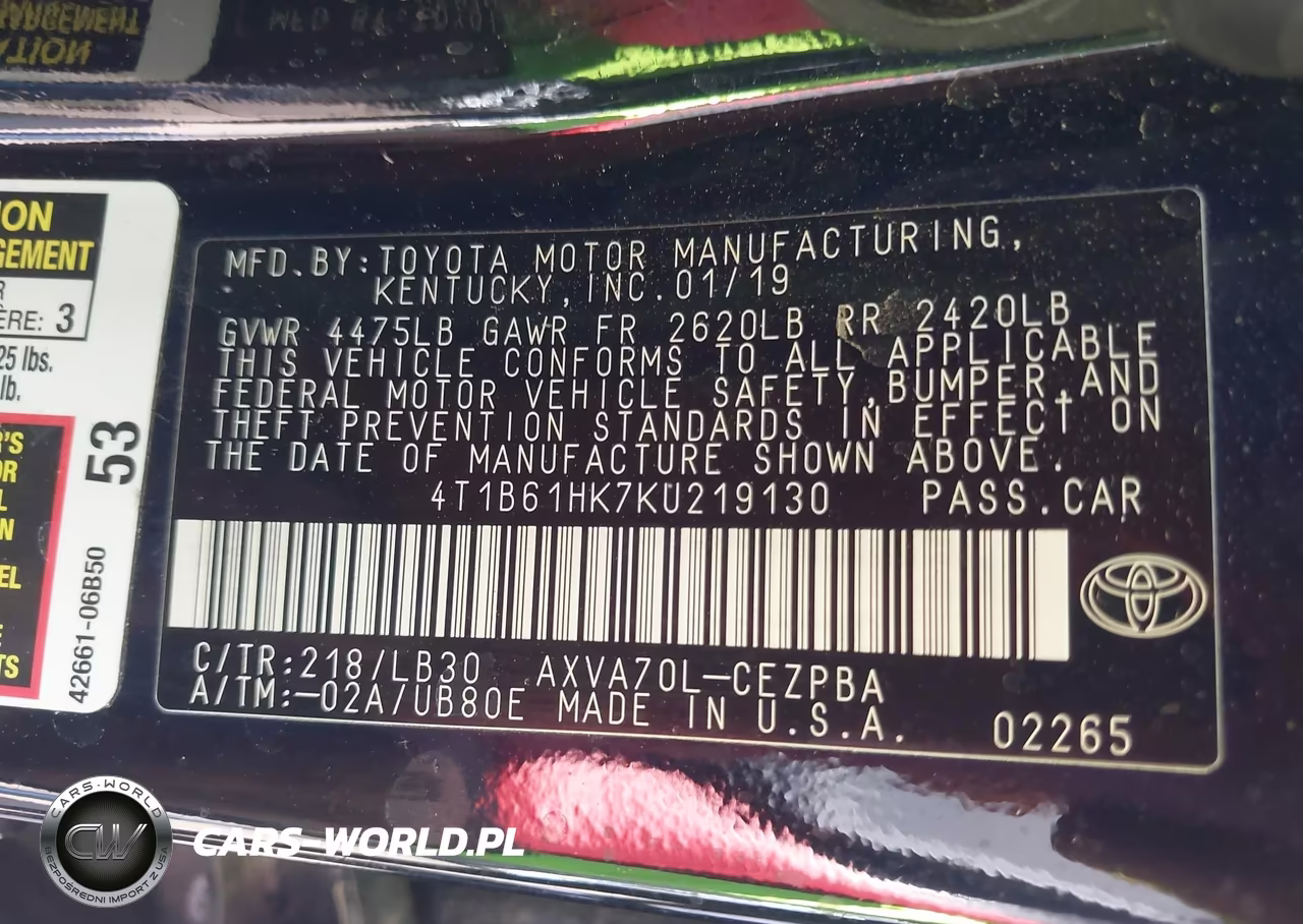 2019 Toyota Camry Xse VIN:4T1B61HK7KU219130 - 9