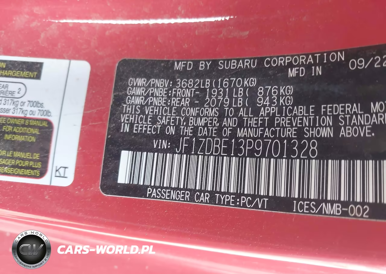 2023 Subaru Brz Limited VIN:JF1ZDBE13P9701328 - 9