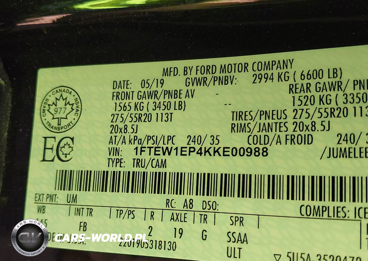2019 Ford F-150 Xlt VIN:1FTEW1EP4KKE00988 - 9