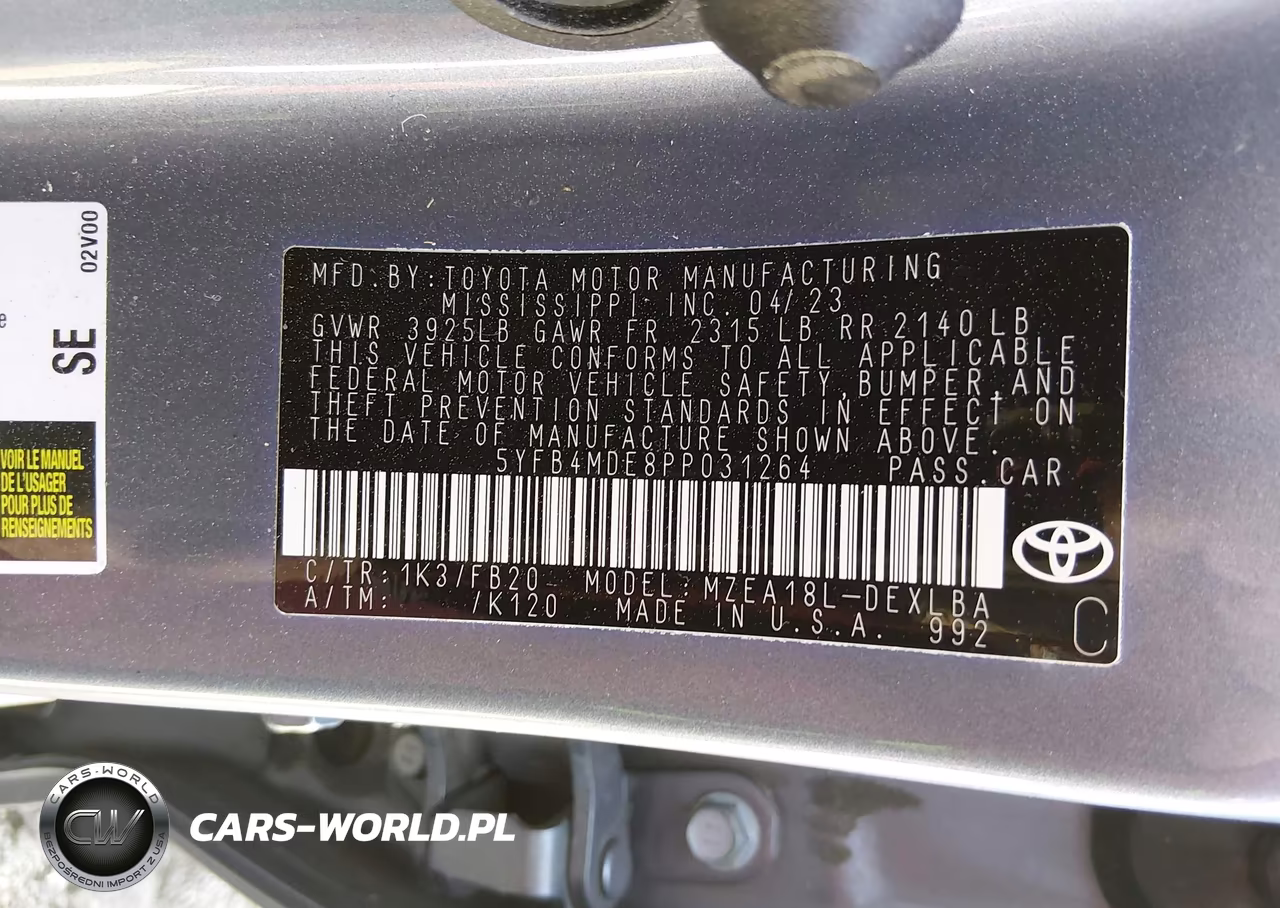 2023 Toyota Corolla Le VIN:5YFB4MDE8PP031264 - 9