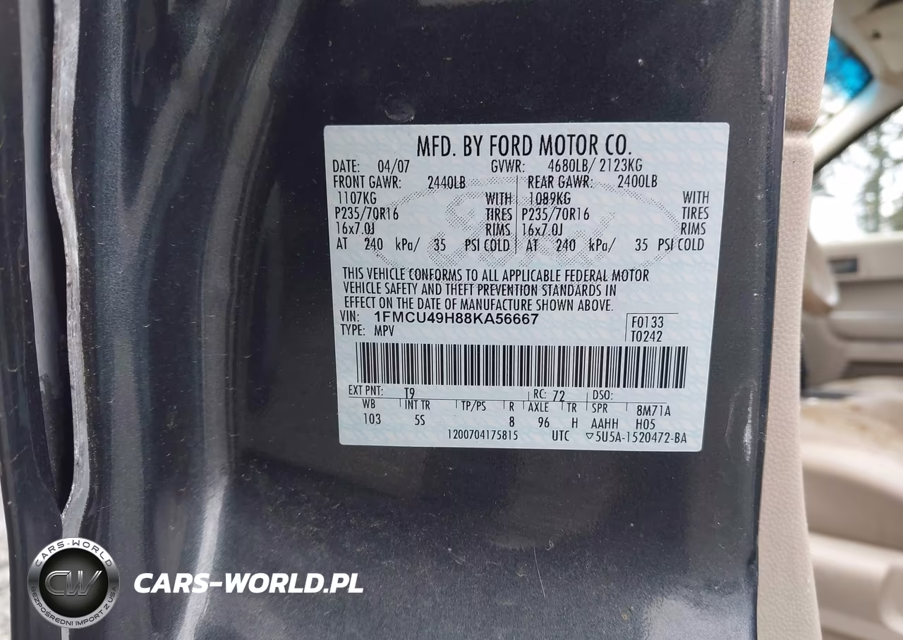 2008 Ford Escape Hybrid VIN:1FMCU49H88KA56667 - 9