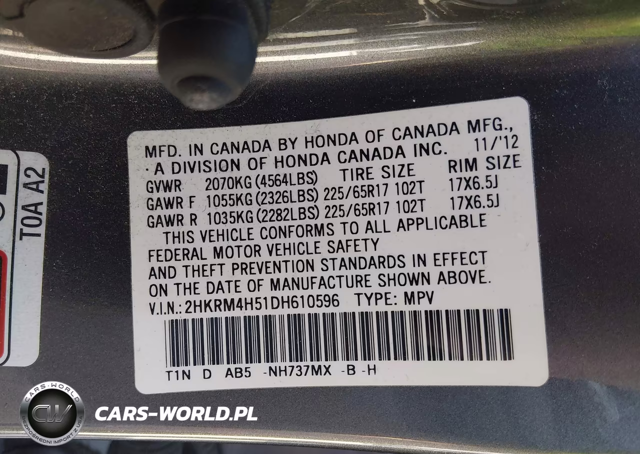 2013 Honda Cr-V Ex VIN:2HKRM4H51DH610596 - 9