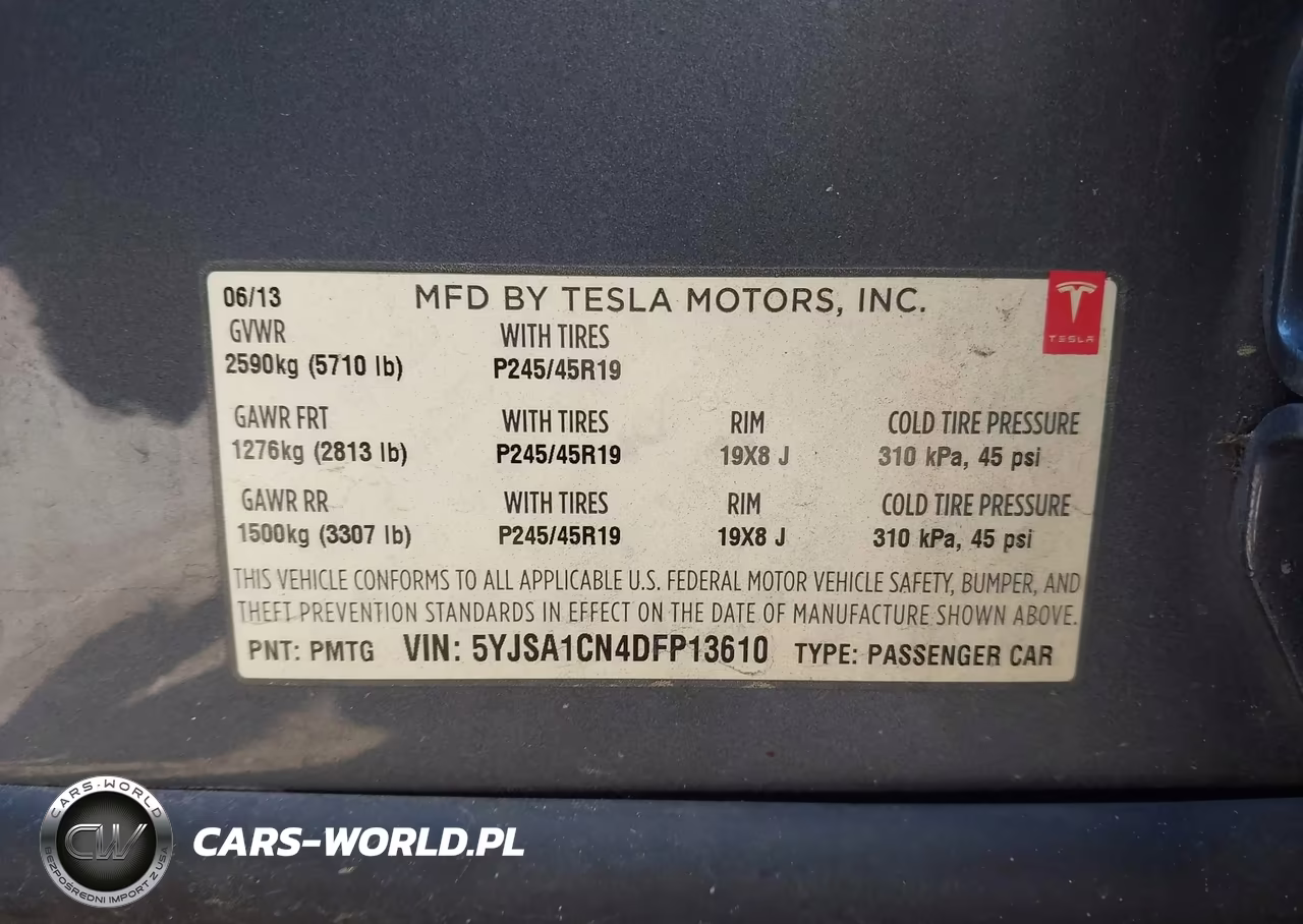 2013 Tesla Model S VIN:5YJSA1CN4DFP13610 - 9