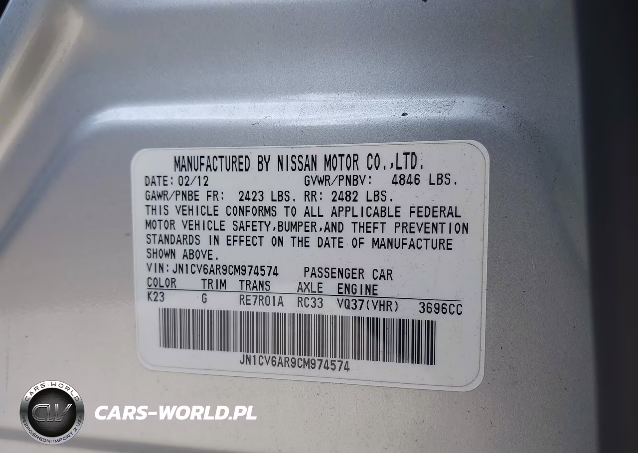 2012 Infiniti G37X VIN:JN1CV6AR9CM974574 - 9