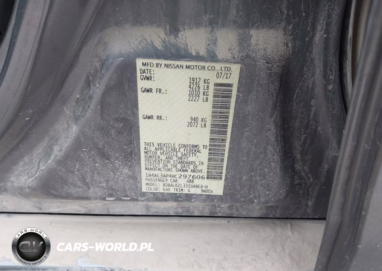 2017 Nissan Altima 2.5 Sv VIN:1N4AL3AP4HC297606 - 9