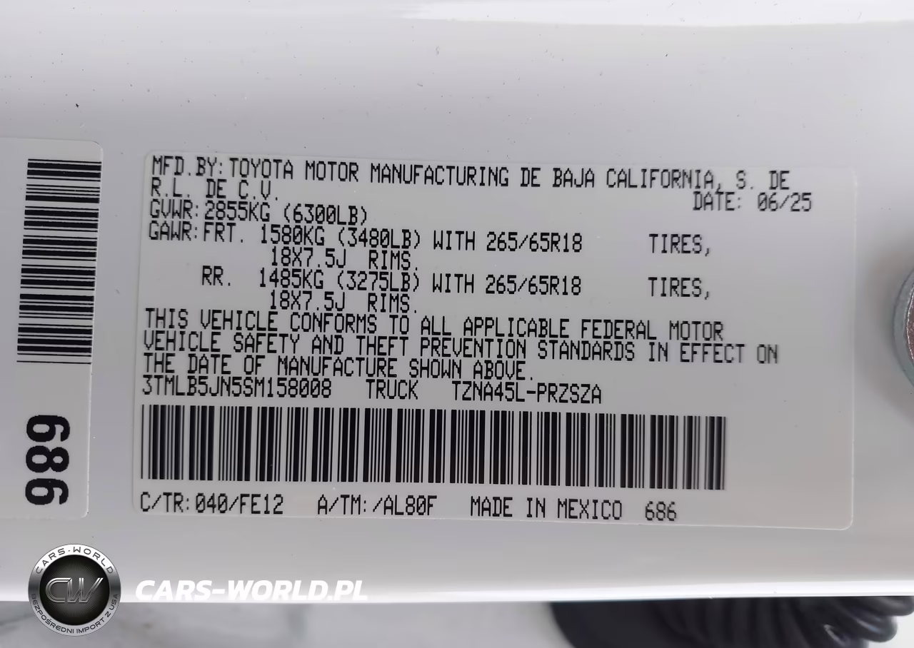 2025 Toyota Tacoma Trd Sport VIN:3TMLB5JN5SM158008 - 9