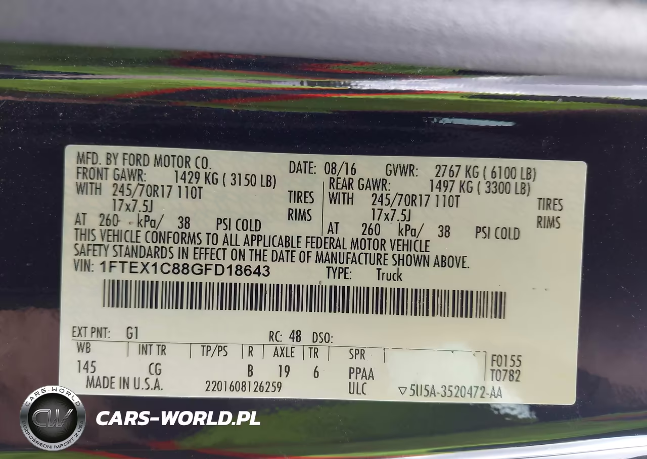 2016 Ford F-150 Xl VIN:1FTEX1C88GFD18643 - 9