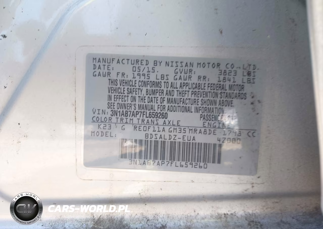 2015 Nissan Sentra Sv VIN:3N1AB7AP7FL659260 - 9