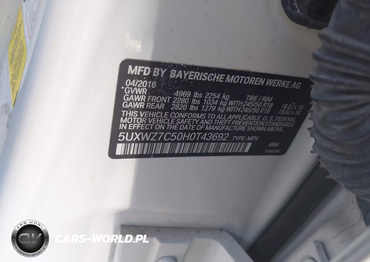 2017 BMW X3 Sdrive28I VIN:5UXWZ7C50H0T43692 - 9