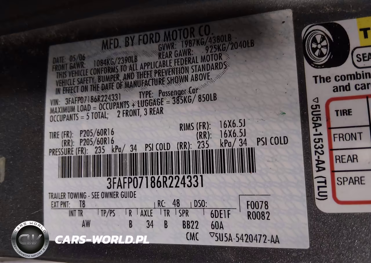 2006 Ford Fusion Se VIN:3FAFP07186R224331 - 9