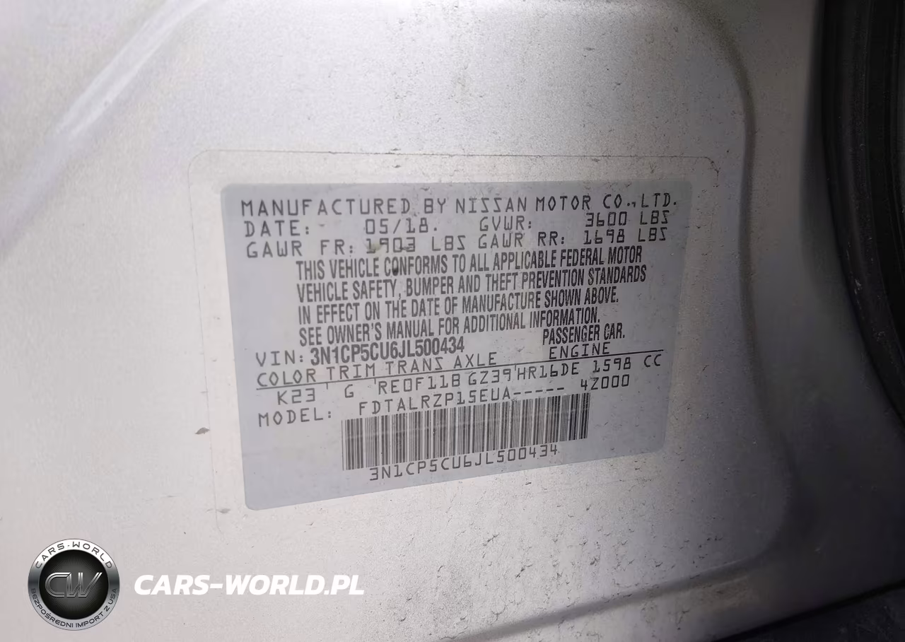 2018 Nissan Kicks S VIN:3N1CP5CU6JL500434 - 9