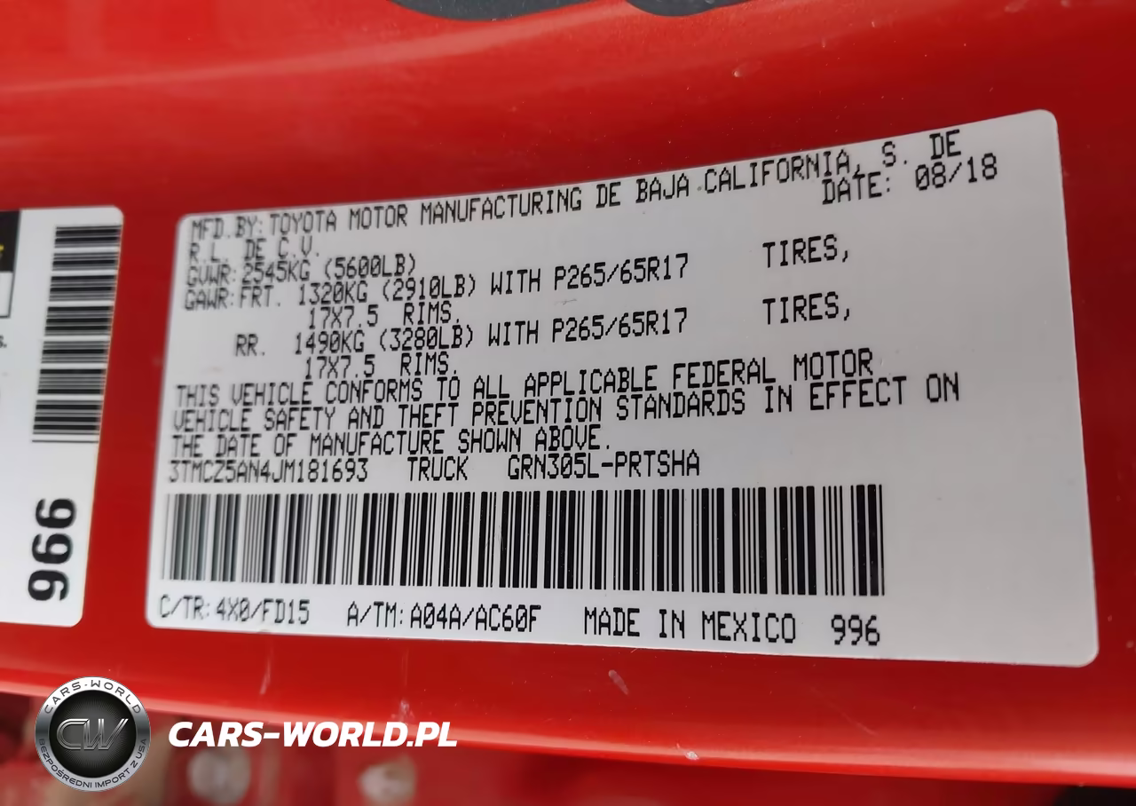 2018 Toyota Tacoma Trd Sport VIN:3TMCZ5AN4JM181693 - 9