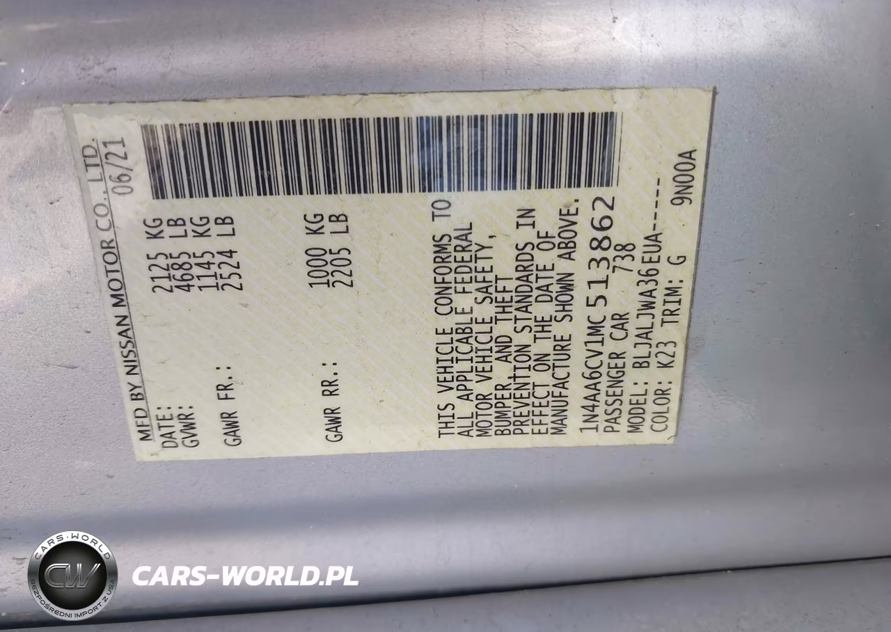 2021 Nissan Maxima Sv Xtronic Cvt VIN:1N4AA6CV1MC513862 - 9