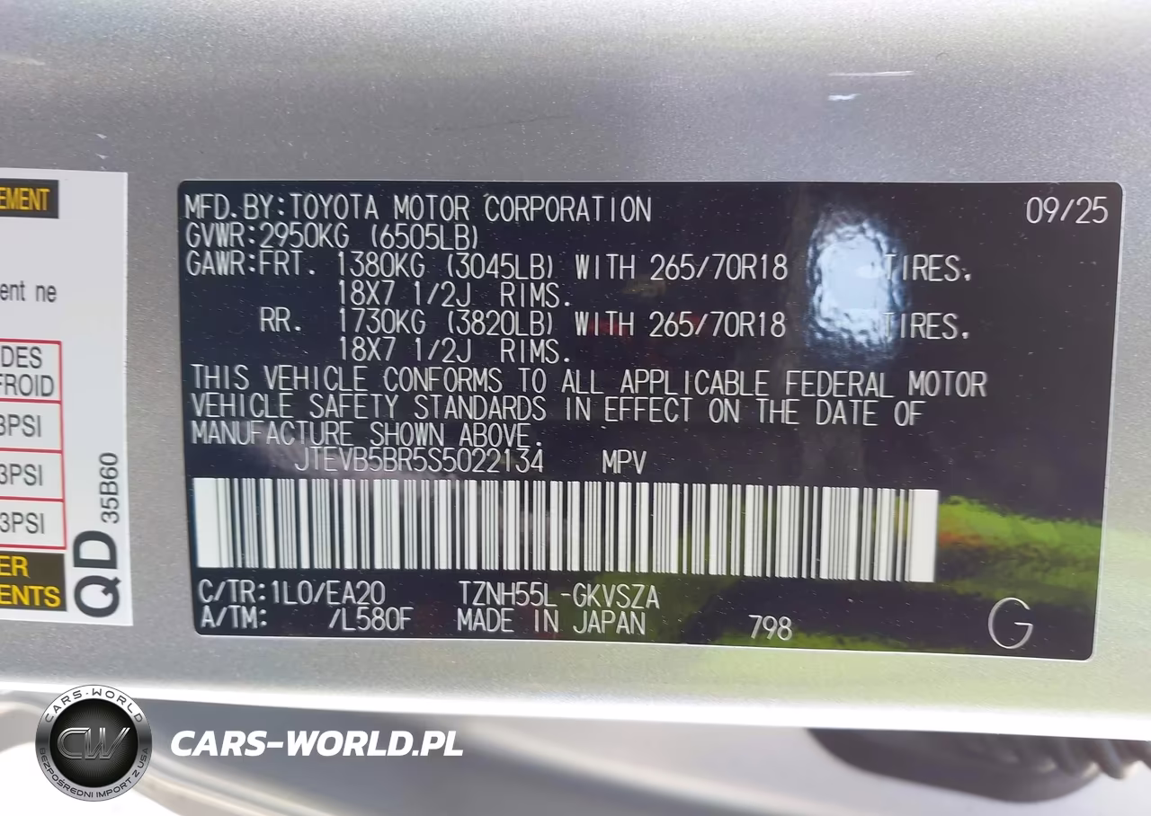 2025 Toyota 4Runner Hybrid Trd Off Road Premium VIN:JTEVB5BR5S5022134 - 9