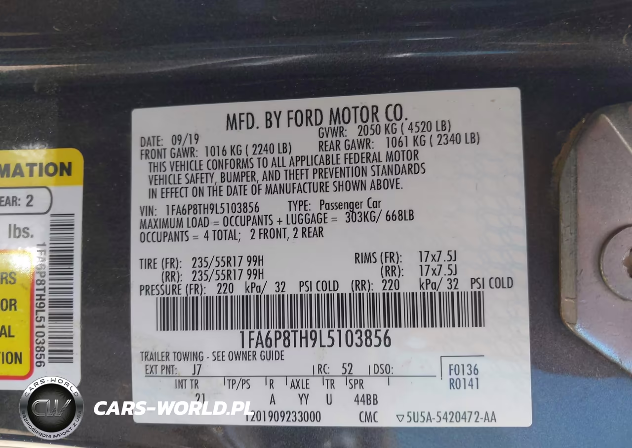 2020 Ford Mustang Ecoboost Fastback VIN:1FA6P8TH9L5103856 - 9