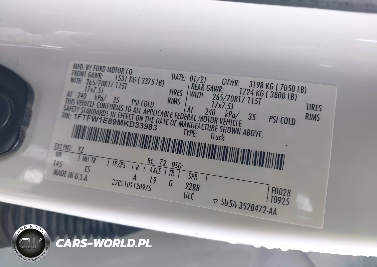2021 Ford F-150 Xl VIN:1FTFW1E89MKD33983 - 9