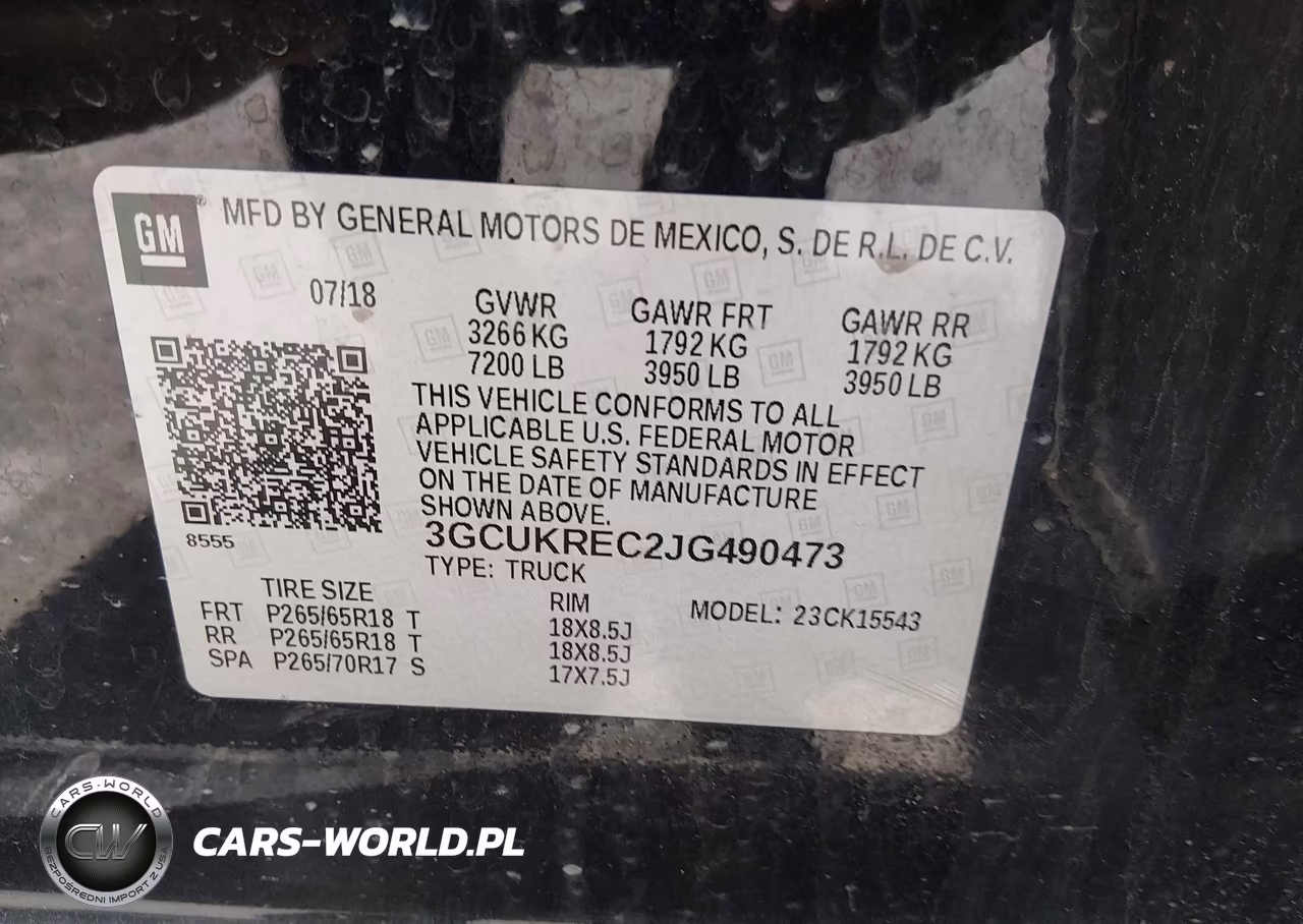 2018 Chevrolet Silverado 1500 2Lt VIN:3GCUKREC2JG490473 - 9