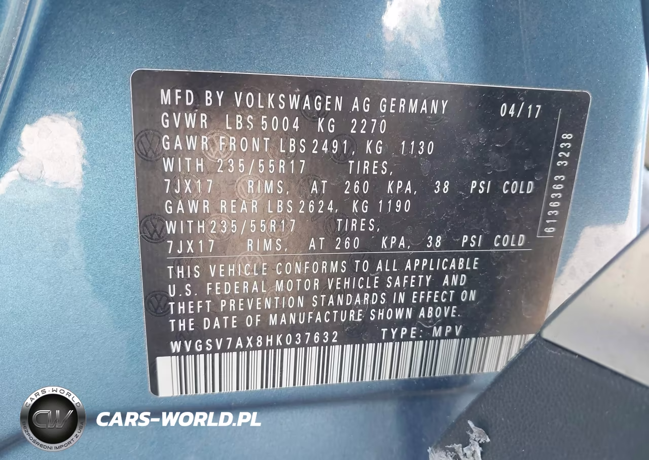 2017 Volkswagen Tiguan 2.0T Wolfsburg Edition VIN:WVGSV7AX8HK037632 - 9