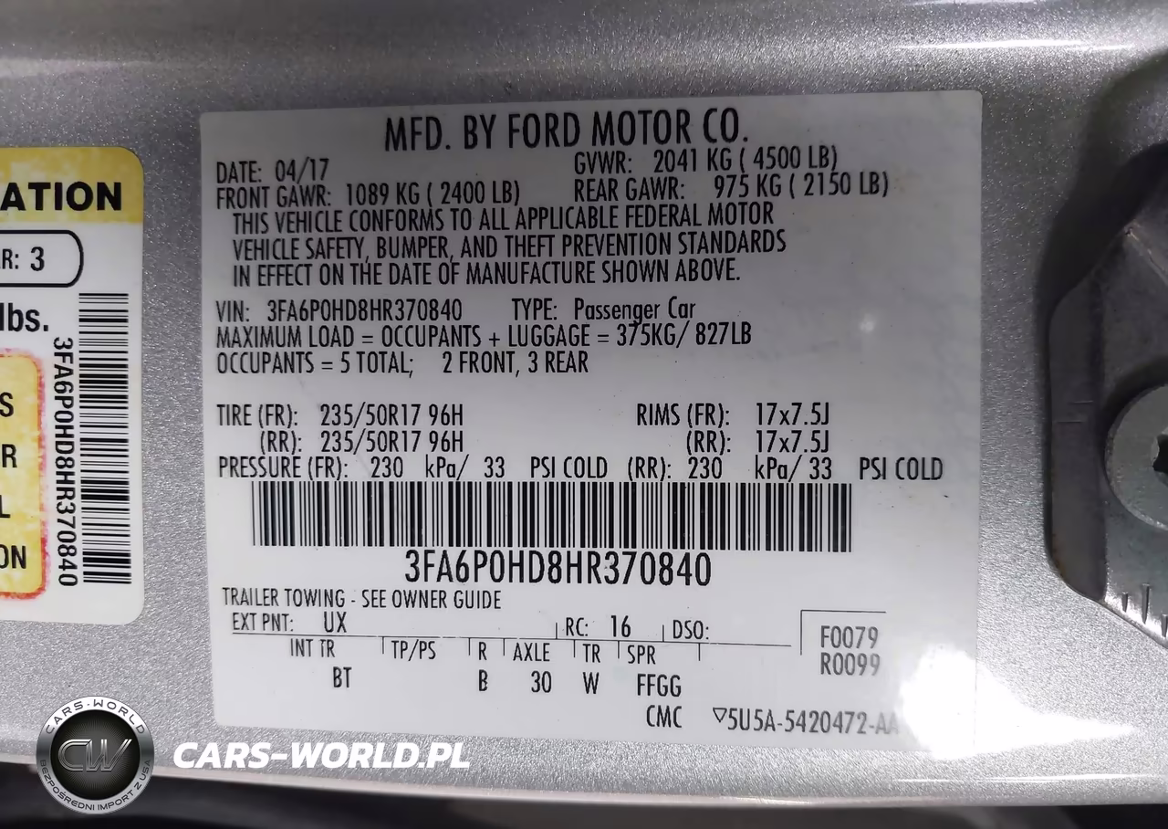 2017 Ford Fusion Se VIN:3FA6P0HD8HR370840 - 9