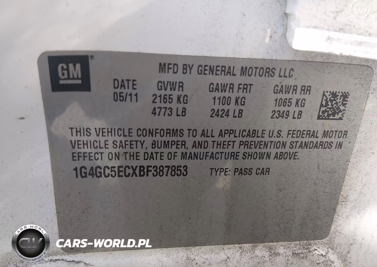 2011 Buick Lacrosse Cxl VIN:1G4GC5ECXBF387853 - 9