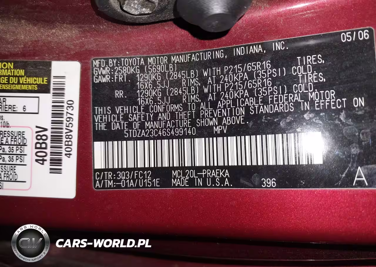 2006 Toyota Sienna Le VIN:5TDZA23C46S499140 - 9