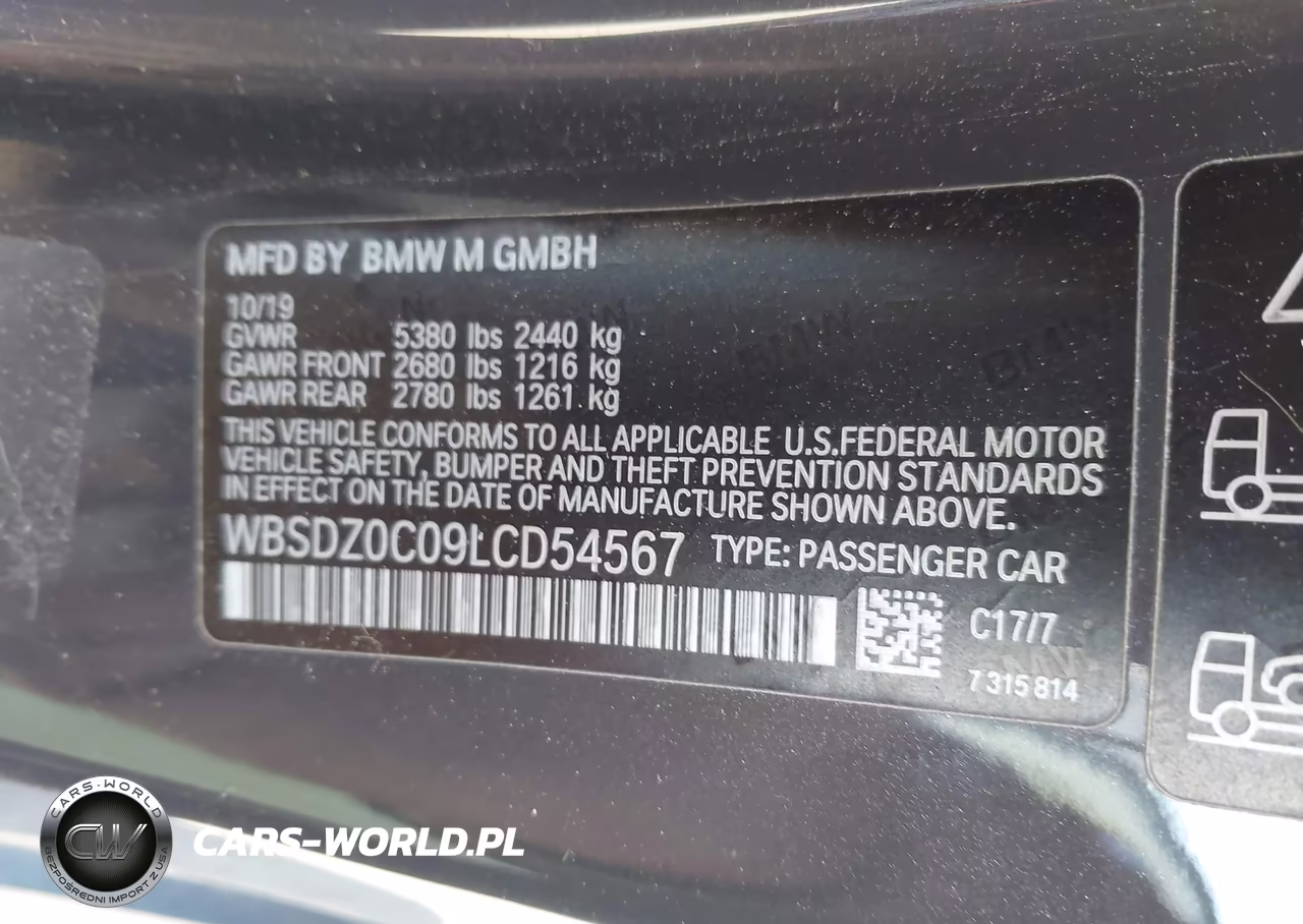 2020 BMW M8 VIN:WBSDZ0C09LCD54567 - 9