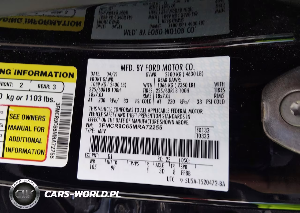 2021 Ford Bronco Sport Outer Banks VIN:3FMCR9C65MRA72255 - 9