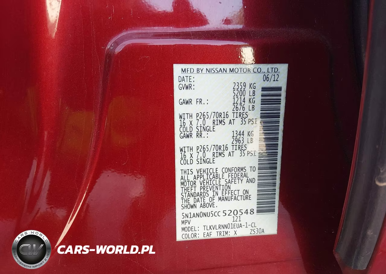 2012 Nissan Xterra S VIN:5N1AN0NU5CC520548 - 9